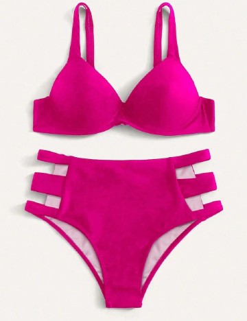 
						Costum de baie SHEIN, roz