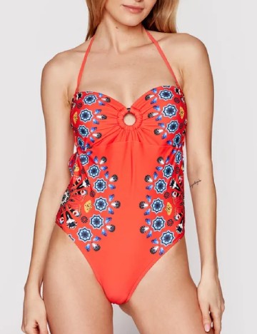
						Costum de baie Desigual, rosu