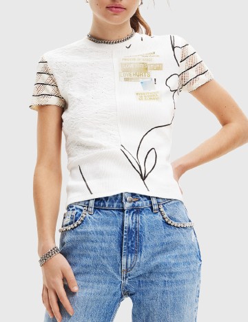 
						Tricou Desigual, alb