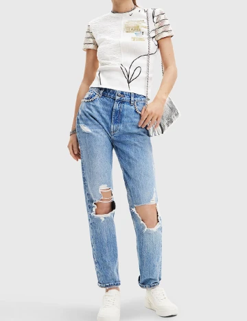 Tricou Desigual, alb Alb