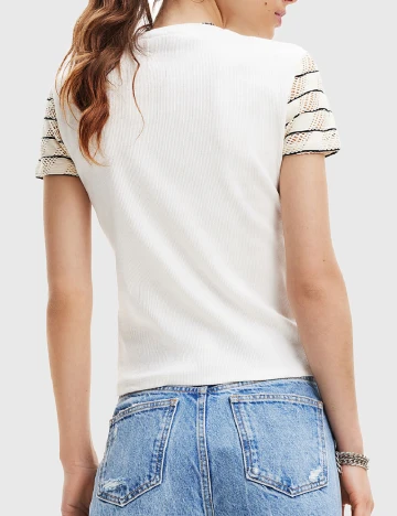 Tricou Desigual, alb Alb