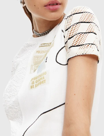 Tricou Desigual, alb Alb