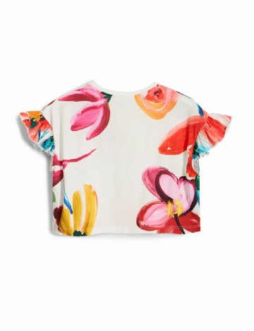 Tricou Oversize Desigual, ecru