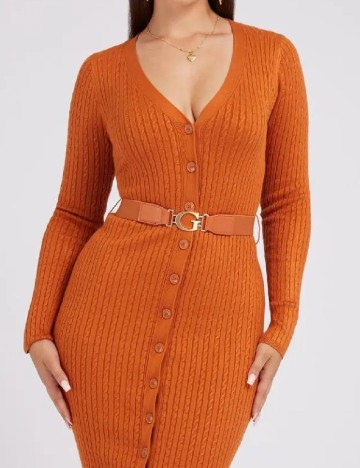 Rochie medie Guess, portocaliu