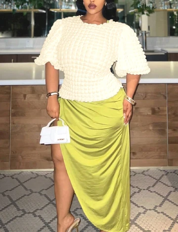 Bluza SHEIN CURVE, ecru Alb
