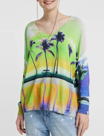 Bluza Desigual, mix culori