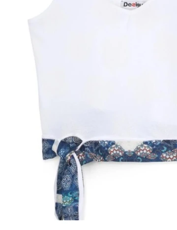 Top Desigual, alb Alb