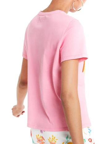 Tricou Desigual, roz Roz
