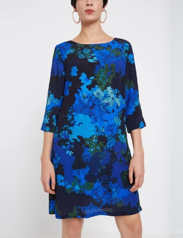 Rochie scurta Desigual, albastru Albastru