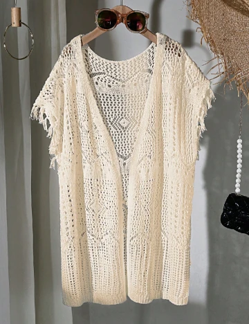 Cardigan Shein Kids, crem Crem