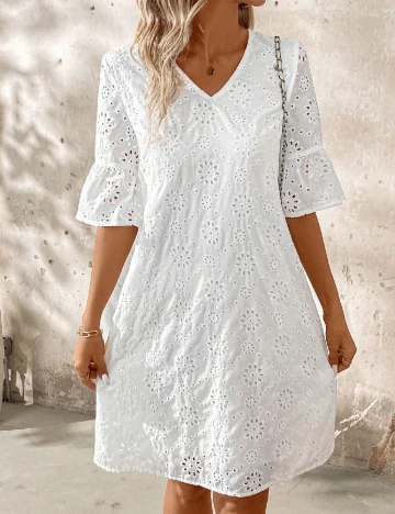 Rochie scurta SHEIN, alb Alb