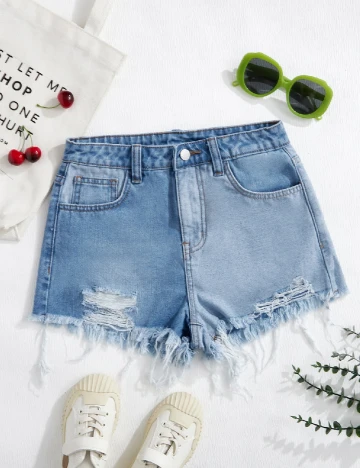 Pantaloni scurti Shein Kids, albastru Albastru