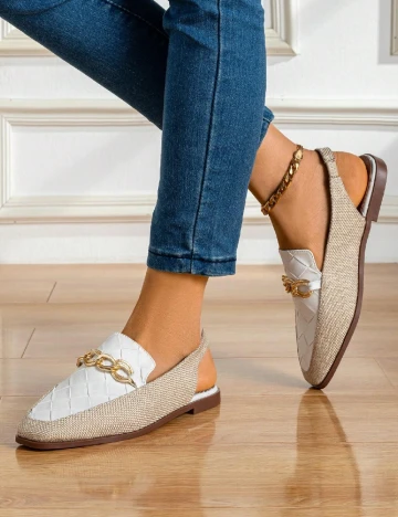 Pantofi SHEIN, alb/crem Crem
