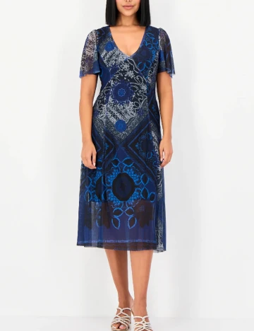 Rochie medie Desigual, albastru
