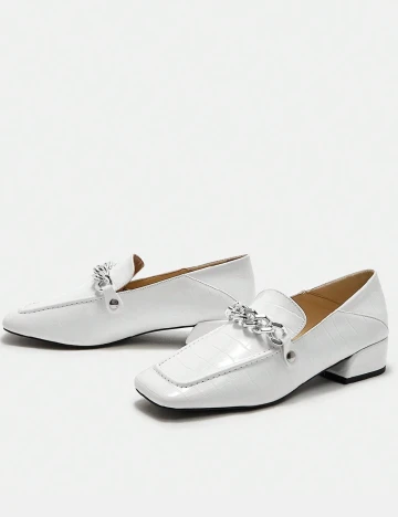 Mocasini SHEIN, alb Alb