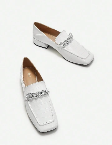 Mocasini SHEIN, alb Alb