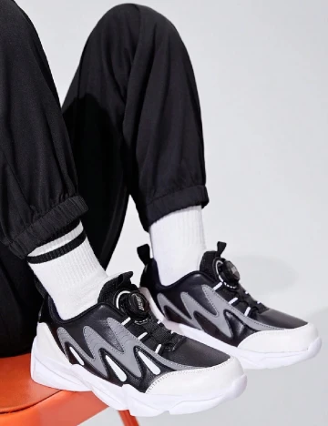 Adidasi Shein Kids, alb/negru Negru