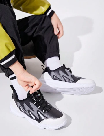 Adidasi Shein Kids, alb/negru Negru