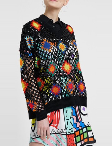 
						Pulover Desigual, negru