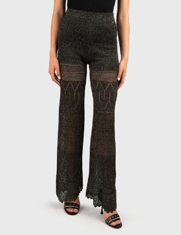 Pantaloni Marciano Guess, negru/auriu Negru