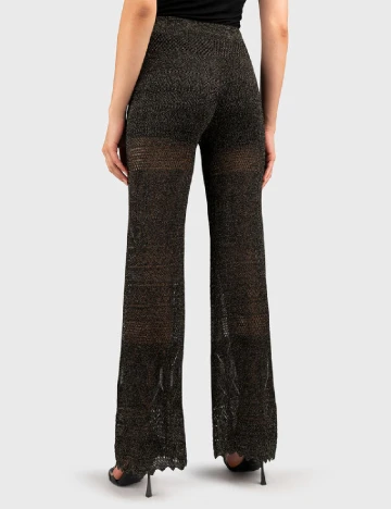 Pantaloni Marciano Guess, negru/auriu Negru