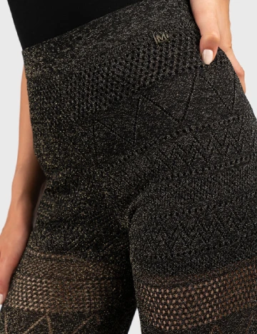 Pantaloni Marciano Guess, negru/auriu Negru
