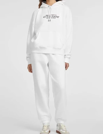 Pantaloni Guess, alb Alb