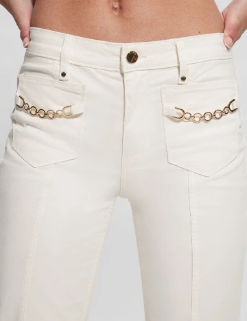 Pantaloni Guess, alb