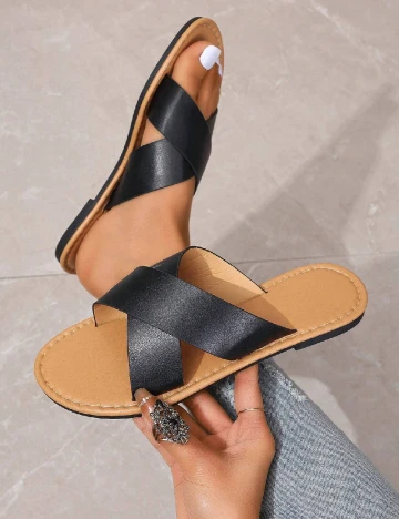 Slapi SHEIN, negru Negru