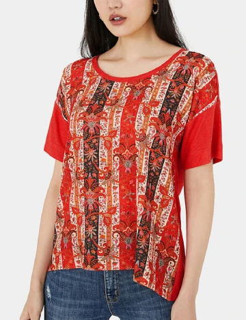 Tricou Desigual, rosu Rosu