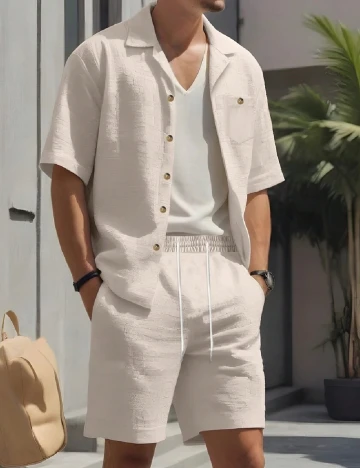 Compleu SHEIN Plus Size Men, crem