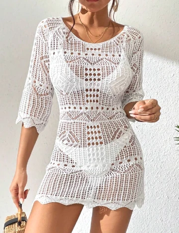 Rochie de plaja SHEIN, alb