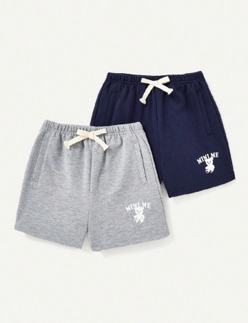 
						Pantaloni scurti CozyCub, gri/albastru
