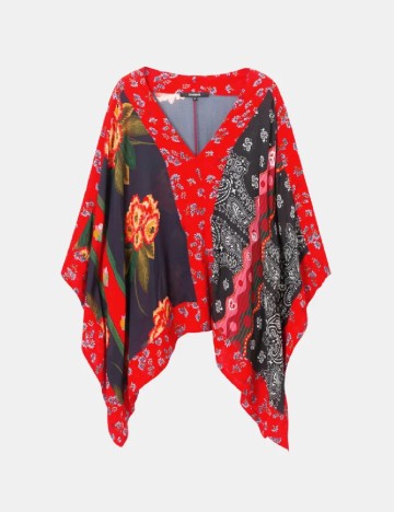 Poncho Desigual, mix culori