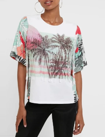 Tricou Desigual, alb Alb