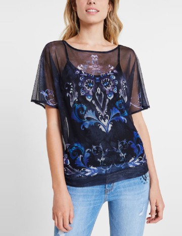 
						Tricou Desigual, bleumarin