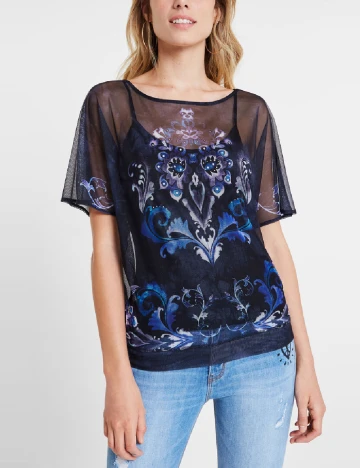 Tricou Desigual, bleumarin Albastru