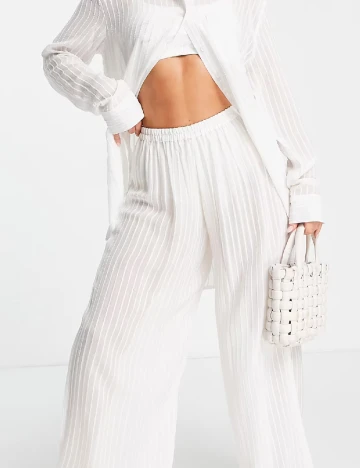 Pantaloni de plaja Esmee, alb Alb