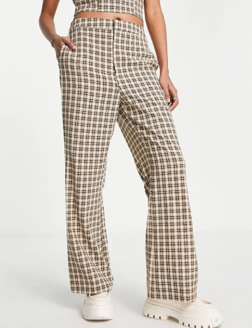 Pantaloni Lola May, crem/maro Crem