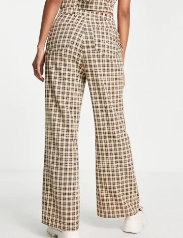 Pantaloni Lola May, crem/maro Crem