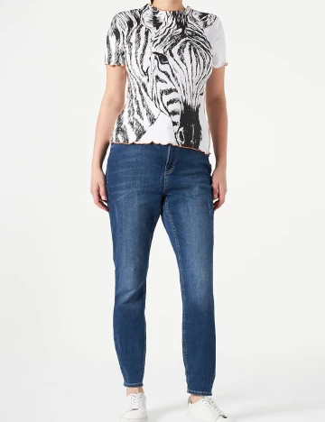 Tricou Desigual, alb/negru Alb