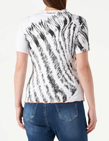 Tricou Desigual, alb/negru Alb