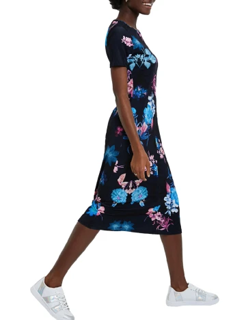 Rochie medie Desigual, bleumarin Albastru