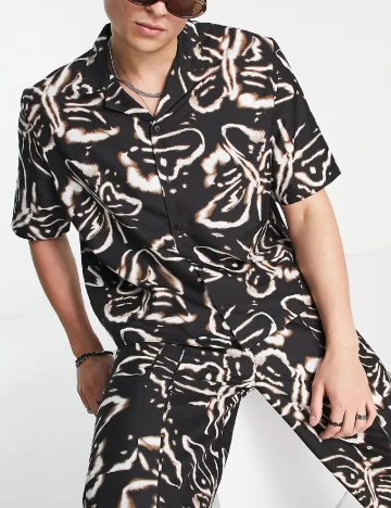 Camasa ASOS, negru Negru