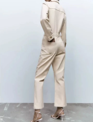 Salopeta Zara, ecru Alb