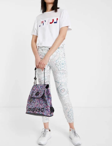 Blugi Desigual, alb Alb