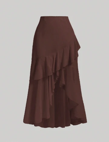 Fusta SHEIN CURVE, maro