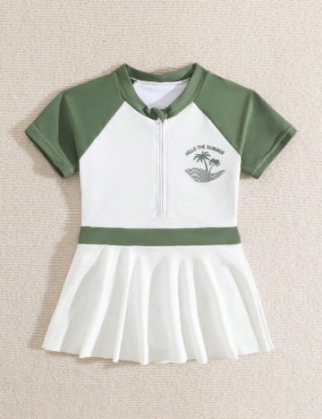 
						Costum de baie Shein Kids, alb