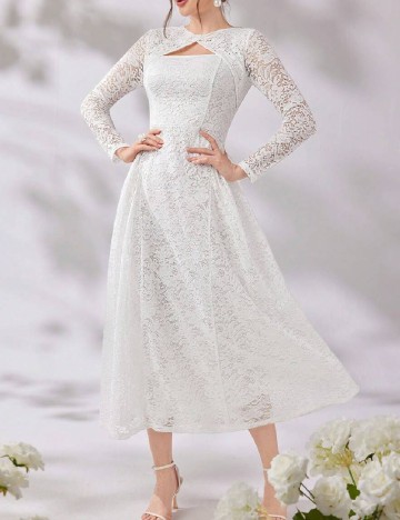 
						Rochie medie SHEIN, alb