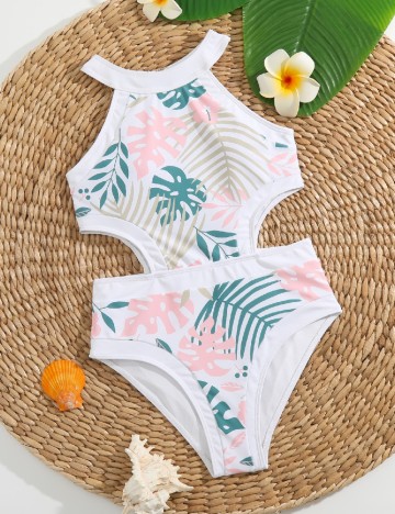 
						Costum de baie Shein Kids, alb